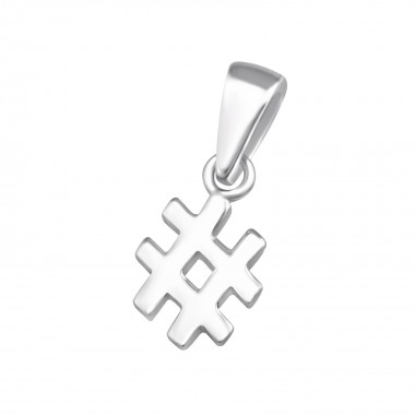 Hashtag - 925 Sterling Silver Simple Pendants SD36737