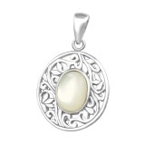 Oval - 925 Sterling Silver Simple Pendants SD36738