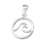 Wave - 925 Sterling Silver Simple Pendants SD36748
