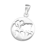 Earth - 925 Sterling Silver Simple Pendants SD36750
