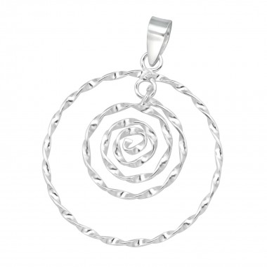 Spiral - 925 Sterling Silver Simple Pendants SD39125