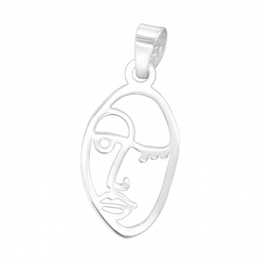 Abstract Face - 925 Sterling Silver Simple Pendants SD43084