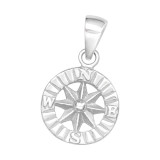 Compass - 925 Sterling Silver Simple Pendants SD44341