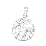 World - 925 Sterling Silver Simple Pendants SD44359