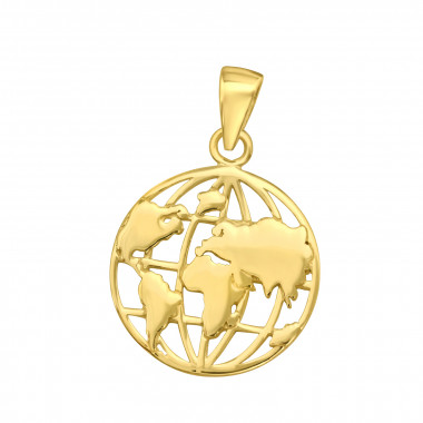World - 925 Sterling Silver Simple Pendants SD44360