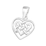 Celtic Heart - 925 Sterling Silver Simple Pendants SD44363
