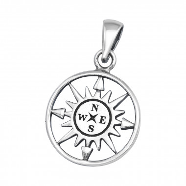 Compass - 925 Sterling Silver Simple Pendants SD44390