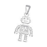 Robot - 925 Sterling Silver Simple Pendants SD44419
