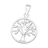 Laser Cut Tree Of Life - 925 Sterling Silver Simple Pendants SD44443