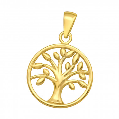 Laser Cut Tree Of Life - 925 Sterling Silver Simple Pendants SD44446