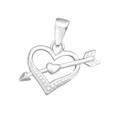 Heart And Arrow - 925 Sterling Silver Simple Pendants SD44453