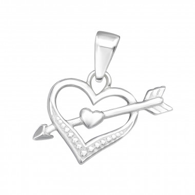 Heart And Arrow - 925 Sterling Silver Simple Pendants SD44453