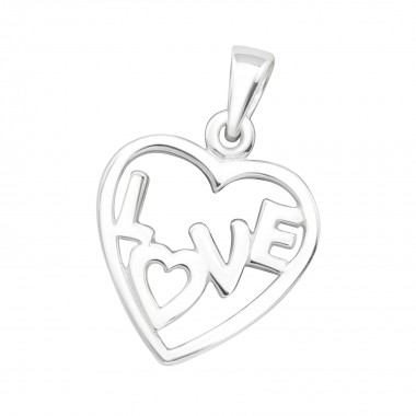 Love inside heart - 925 Sterling Silver Simple Pendants SD7413