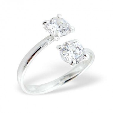 Round - 925 Sterling Silver Rings with CZ SD725