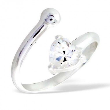 Unclosed - 925 Sterling Silver Rings with CZ SD81