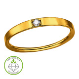 Wide Flat Band Gold Plated - 925 Sterling Silver Diamond Rings SD51340