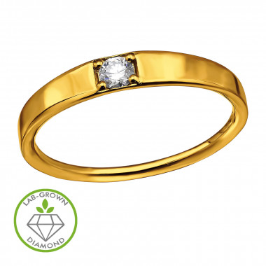 Tapered Flush Mount Band Gold Plated - 925 Sterling Silver Diamond Rings SD51342