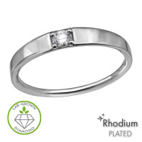 Tapered Flush Mount Band Rhodium Plated - 925 Sterling Silver Diamond Rings SD51343 Tapered Flush Mount Band Rhodium Plated - 925 Sterling Silver Diamond Rings SD51343