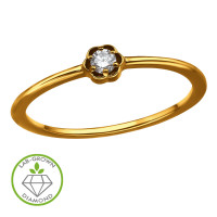 Rose Integrated Solitaire Gold Plated - 925 Sterling Silver Diamond Rings SD51344 Rose Integrated Solitaire Gold Plated - 925 Sterling Silver Diamond Rings SD51344