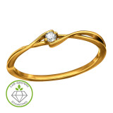 Twisted Bypass Infinity Band Gold Plated - 925 Sterling Silver Diamond Rings SD51346