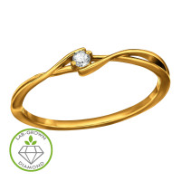 Twisted Bypass Infinity Band Gold Plated - 925 Sterling Silver Diamond Rings SD51346 Twisted Bypass Infinity Band Gold Plated - 925 Sterling Silver Diamond Rings SD51346