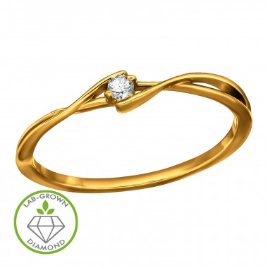 Twisted Bypass Infinity Band Gold Plated - 925 Sterling Silver Diamond Rings SD51346