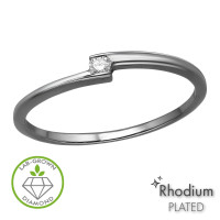 Linear Offset Bypass Band Rhodium Plated - 925 Sterling Silver Diamond Rings SD51349 Linear Offset Bypass Band Rhodium Plated - 925 Sterling Silver Diamond Rings SD51349