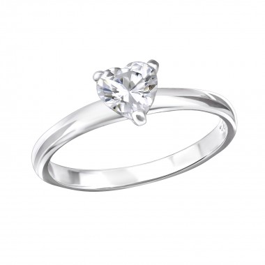 Heart - 925 Sterling Silver Rings with CZ SD138