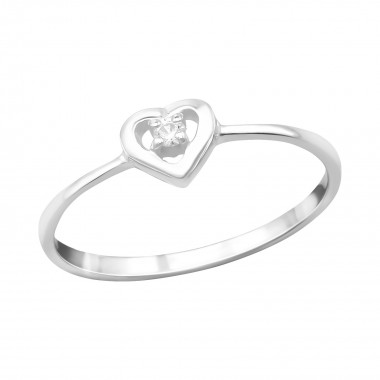 Heart - 925 Sterling Silver Rings with CZ SD15060