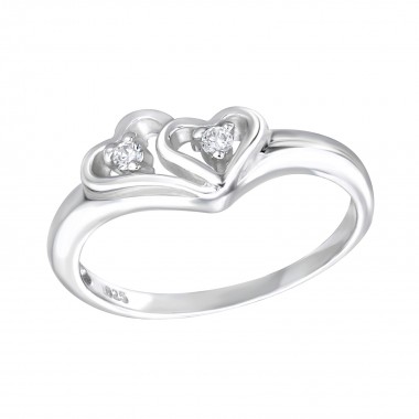 Hearts - 925 Sterling Silver Rings with CZ SD15061