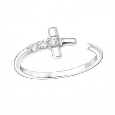 Cross - 925 Sterling Silver Rings with CZ SD15063