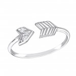 Arrow - 925 Sterling Silver Rings with CZ SD15064 Arrow - 925 Sterling Silver Rings with CZ SD15064