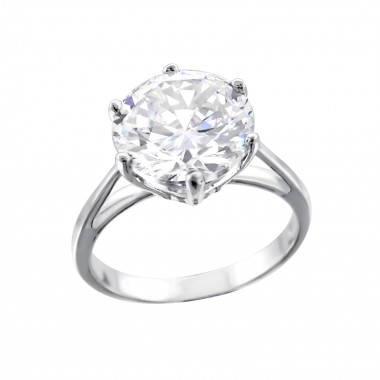 Round - 925 Sterling Silver Rings with CZ SD15418