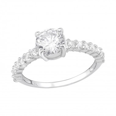 Round - 925 Sterling Silver Rings with CZ SD15439
