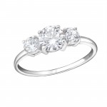 Round - 925 Sterling Silver Rings with CZ SD15441 Round - 925 Sterling Silver Rings with CZ SD15441