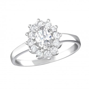 Flower - 925 Sterling Silver Rings with CZ SD15455