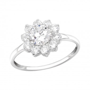Flower - 925 Sterling Silver Rings with CZ SD15456