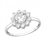 Flower - 925 Sterling Silver Rings with CZ SD15456 Flower - 925 Sterling Silver Rings with CZ SD15456