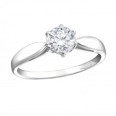 Round - 925 Sterling Silver Rings with CZ SD15458