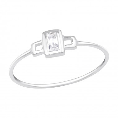Rectangle - 925 Sterling Silver Rings with CZ SD16344