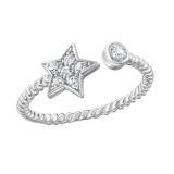 Star - 925 Sterling Silver Rings with CZ SD17203