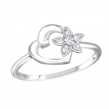 Heart - 925 Sterling Silver Rings with CZ SD18953