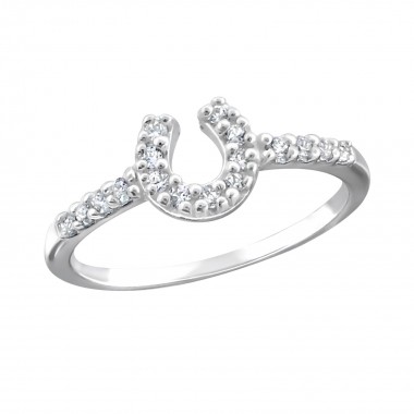 Horse shoe - 925 Sterling Silver Rings with CZ SD18954