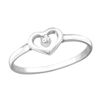 Heart - 925 Sterling Silver Rings with CZ SD19425 Heart - 925 Sterling Silver Rings with CZ SD19425