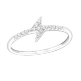 Thunderbolt - 925 Sterling Silver Rings with CZ SD21691