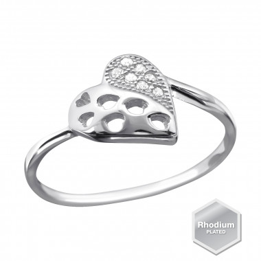 Heart - 925 Sterling Silver Rings with CZ SD23444