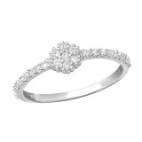 Round - 925 Sterling Silver Rings with CZ SD25229