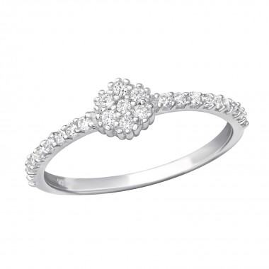 Round - 925 Sterling Silver Rings with CZ SD25229