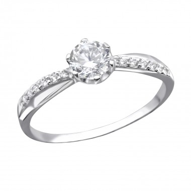 Round - 925 Sterling Silver Rings with CZ SD25251