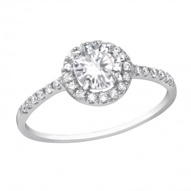 Round - 925 Sterling Silver Rings with CZ SD26289